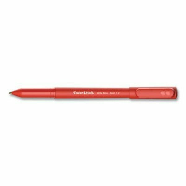 WRITE BROS. BALLPOINT PEN, BOLD 1.2 MM, RED INK/BARREL, DOZEN, Paper Mate, Mfr#: 2124521
